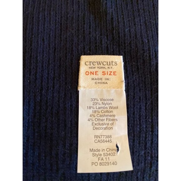Crew Cuts Blue Knit Scarf Muffler Skull Crossbones Stitch One Size - Picture 3 of 6